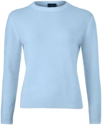 Cashmere Damen Pullover Rundhals light blue L