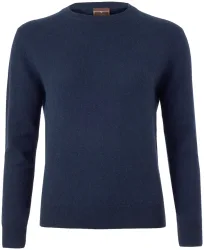 Cashmere Damen Pullover Rundhals navy S