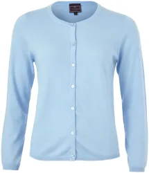 Cashmere Damen Cardigan Rundhals light blue