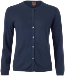 Cashmere Damen Cardigan Rundhals navy M
