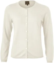 Cashmere Damen Cardigan Rundhals ecru XL