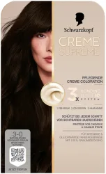 Schwarzkopf Creme Supreme Coloration 3-0 Natürliches Schwarz-Braun