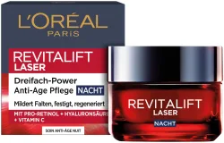 L'Oréal Paris RevitaLift Laser X3 Dreifach-Power Anti-Age Pflege Nacht, 50ml