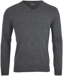 Cashmere Herren V-Ausschnitt Pullover anthrazit XL