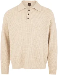 Cashmere Herren langarm Polo beige L