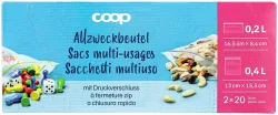 Coop Allzweckbeutel Druckverschluss 0.2+0.4L 2x20 Stück