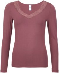 Emélie Vidal Damen Shirt lang burgundy M