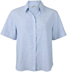 mykka Bluse kurzarm blau-weiss XL