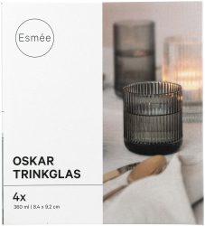 Trinkgläser Oskar grau 360ml 4 Stück