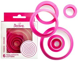 Decora - Ausstecher Set Kreis 6 Stück, Pink
