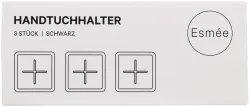 Handtuchhalterung selbstklebend schwarz 3 Stück