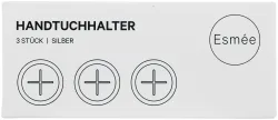 Handtuchhalterung selbstklebend silber 3 Stück