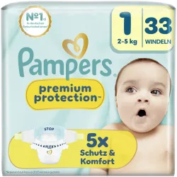 Pampers Premium Protection New Baby Windeln Gr.1 Newborn 2-5kg 33 Stück