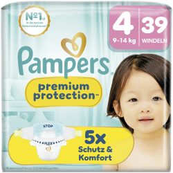Pampers Premium Protection Windeln Grösse 4 Maxi 9-14kg 39 Stück