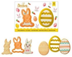 Decora - Ausstecher Set Hase und Ei 2 Stück, Rot Bunt