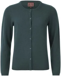 Cashmere Damen Cardigan dunkelgrün XL