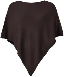 Cashmere Poncho dunkelbraun one size