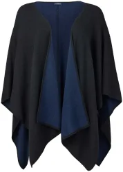 Cashmere Poncho double face schwarz one size