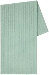 Cashmere Schal grün mit Zopfmuster