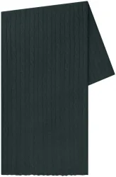 Cashmere Schal dunkelgrün mit Zopfmuster