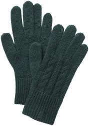 Cashmere Handschuh dunkelgrün one size mit Zopfmuster