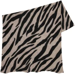 Cashmere Schal hellbraun mit Zebramuster
