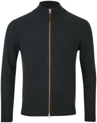 Cashmere Herren Cardigan dunkelgrün XXL