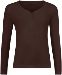 Naturaline Textil Naturaline Damen Shirt Langarm braun XS