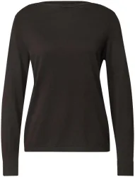 Basic Pullover mit U-Boot-Ausschnitt