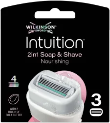 Wilkinson Intuition 2in1 Soap&Shave Nourishing 3er Klingenpackung