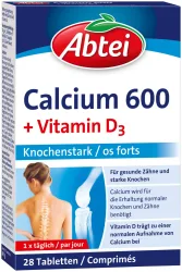 Abtei Calcium 600 + Vitamin D3 28 TablettenAbtei Calcium 600 + Vitamin D3 28 Tabletten