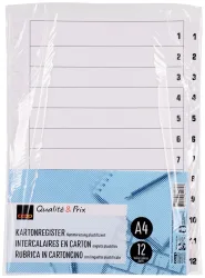 Coop Qualité & Prix Kartonregister weiss A4 12-teilig