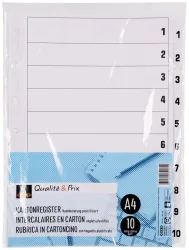 Coop Qualité&Prix Kartonregister weiss A4 10-tlg.
