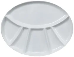 Nouvel Fleischfondue-Teller oval weiss