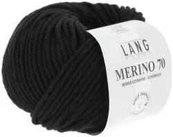 Lang Strickg. Merino 70 04 schwarz 50g