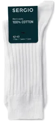Sergio Socken 100% Baumwolle Weiss 39 - 41