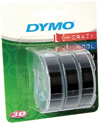 Dymo Prägeband schwarz 9 mm 3er Blister