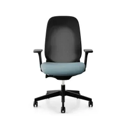 Giroflex office chair 40-4049 with 3D armrests, Light blue/Black, New, Ergonomic chair - ideal for flexible working