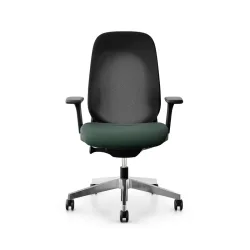 Giroflex office chair 40-4049 with 3D armrests, Dark green/Chrome-plated, New, Ergonomic chair - ideal for flexible working