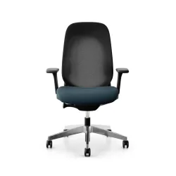 Giroflex office chair 40-4049 with 3D armrests, Blue/Chrome-plated, New, Ergonomic chair - ideal for flexible working