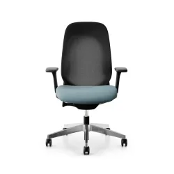 Giroflex office chair 40-4049 with 3D armrests, Light blue/Chrome-plated, New, Ergonomic chair - ideal for flexible working