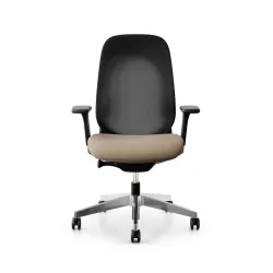 Giroflex office chair 40-4049 with 3D armrests, Light brown/Chrome-plated, New, Ergonomic chair - ideal for flexible working