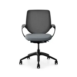 Swivel chair backrest configurable Giroflex 313 with mesh backrest, with fixed armrests Gray/Black, New