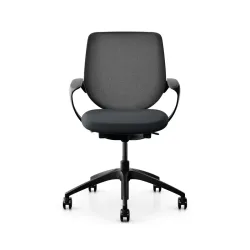 Swivel chair backrest configurable Giroflex 313 with mesh backrest, with fixed armrests Black/Black, New