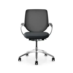 Swivel chair backrest configurable Giroflex 313 with mesh backrest, with fixed armrests Black/Chrome-plated, New