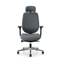 Giroflex 353 office chair with headrest & with 4D armrests Gray/Chrome-plated, New, Ergonomic chair - ideal for flexible working