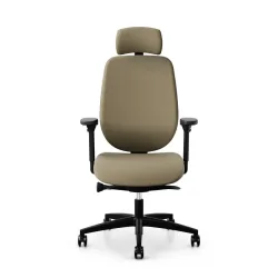 Giroflex 353 office chair with headrest & with 4D armrests Light brown/Black, New, Ergonomic chair - ideal for flexible working