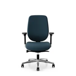 Giroflex 353 office chair without headrest & with 4D armrests Blue/Chrome-plated, New, Ergonomic chair - ideal for flexible working