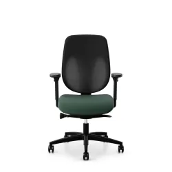 Giroflex 353 office chair without headrest & with 4D armrests Dark green/Black, New, Ergonomic chair - ideal for flexible working