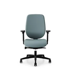 Giroflex 353 office chair without headrest & with 4D armrests Light blue/Black, New, Ergonomic chair - ideal for flexible working
